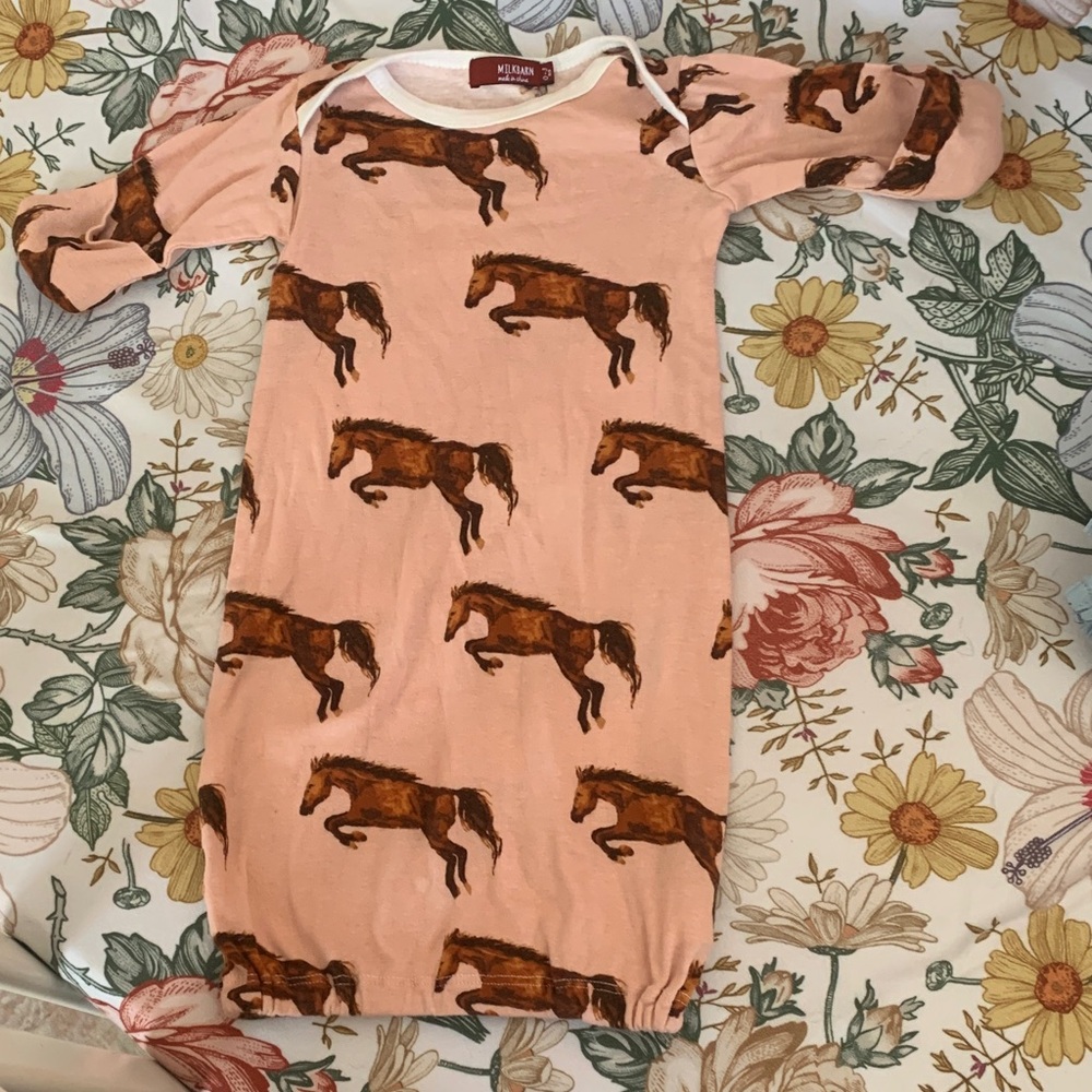 Milkbarn Peach Horse Print Nightgown